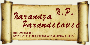 Narandža Parandilović vizit kartica